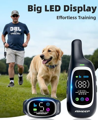 2-in-1 Dog Shock Collar and Bark Collar for Dogs – 3300FT Dog Training Collar with Remote, IP67 Waterproof e Collar with Anti-Bark/Beep/Vibration/Shock Modes for Small Medium Large Dog(5-120Lbs) in Saudi Arabia