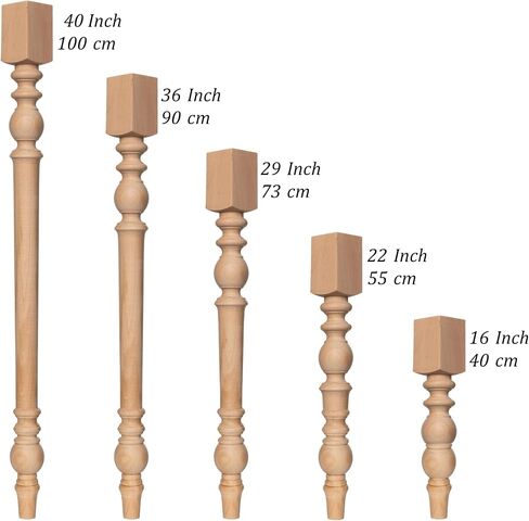 Farmhouse Wood Table Leg, Natural Wood Furniture, Sofa, Armchair, Coffee Table, Turning Feet For Decoration (24 Inch / 60 cm) in Saudi Arabia