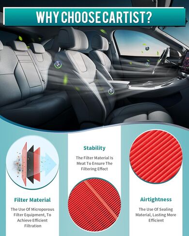Cartist CF10285 HEPA Cabin Air Filter Fits for Toyota Camry/Corolla/4Runner Sienna Tundra RAV4 Lexus RX350 Cabin Filter Replacement w/Activated Carbon for Car Passenger Compartment (2 Pack) in Saudi Arabia