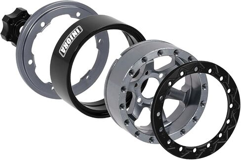 INJORA 1.3" Aluminium Beadlock Wheels -5.25mm Offset for SCX24 TRX4M 1/24 1/18 RC Crawler(Grey) in Saudi Arabia