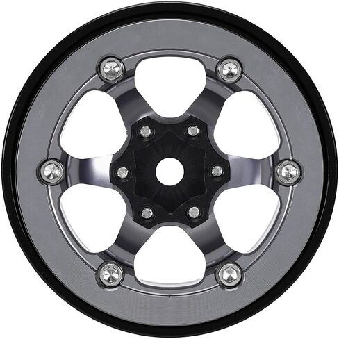 INJORA 1.3" Aluminium Beadlock Wheels -5.25mm Offset for SCX24 TRX4M 1/24 1/18 RC Crawler(Grey) in Saudi Arabia