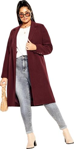 CITY CHIC PLUS SIZE COAT EFFORTLESS CHIC, IN OXBLOOD, SIZE, XL in Saudi Arabia