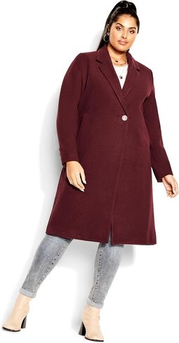 CITY CHIC PLUS SIZE COAT EFFORTLESS CHIC, IN OXBLOOD, SIZE, XL in Saudi Arabia