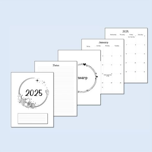 2025 Monthly Planner Calendar Refills for 7-Disc Mini Happy Planners, and NOTIQ Mini Capsule (S6) (4.5 x 7 inches) (Ocean) in Saudi Arabia