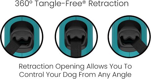 TUG Monochrome 360° Tangle-Free Retractable Dog Leash | 16 ft Strong Nylon Tape (Small, Aqua) in Saudi Arabia