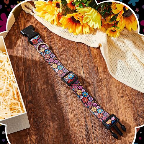 Talltalk Goat Collars with Bells Grazing, Copper Bell and Adjustable Nylon Collar Set Loud Bronze Bell for Summer Small Farm Animal Sheep Cow Sheep Dog Accessories(Retro Flower,Pink) in Kuwait