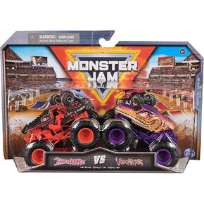 Monster Jam ، الرسمي Thunderroarus Vs. شاحنات وحش مصبقة فيلوسيرابتور ، 1:64 ، ألعاب الأطفال للأولاد الذين تتراوح أعمارهم بين 3 وما فوق