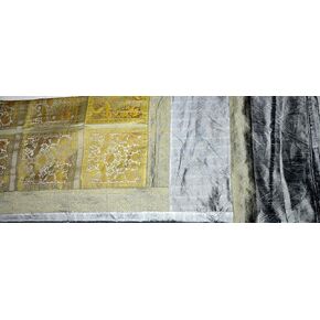 Marusthali indian silk bedspread, Elephant Brocade work Bedspreads, Ethnic Indian Modern Brocade Jacquard Silk Bed Cover Elephant Bedding set (Dark Blue)