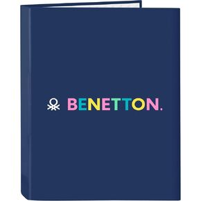 Benetton Cool – Folder with 4 Rings, Ideal for Children of Different Ages, Comfortable and Versatile, Quality and Resistance, 26.5 x 33 cm, Navy Blue