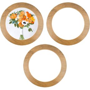 3 PCS 8 بوصة إطار تطريز الخشب ، إطار تطريز مستدير ، إطار عرض للتطريز الزخرفي لغرزة تقاطع نهائي وحلي خياطة فنية DIY