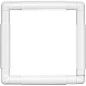 11x11 Inch Square Embroidery Hoop, Plastic Snap Clip Frame - White, Handheld for Cross Stitch, Quilting, Needlepoint, Silk Painting, DIY Craft Sewing Tool