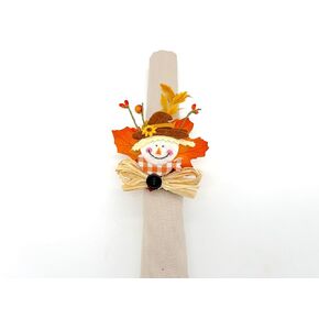 Thanksgiving Party Table Decor Felt Scarecrow, Hay bow, Fall Leaves and branches - Set of 6