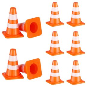 Angoily 50Pcs Simulation Roadblocks Toy Traffic Cones Road Street Signs Toys Traffic Barricade Construction Kids Toys