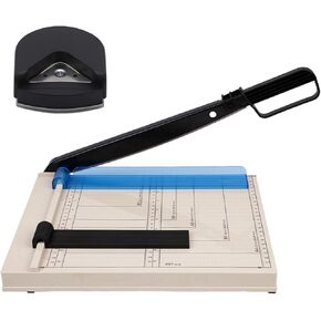 A4 Paper Cutter, 12" Titanium Blade Guillotine Trimmer with Corner Rounder, Heavy Duty 12-Sheet Capacity for Cardstock, Vinyl, Photos, Crafts, Labels & Coupons