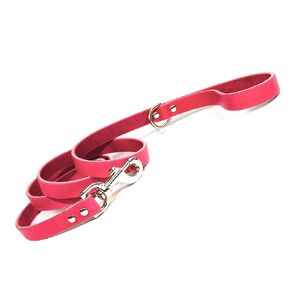 Handmade Bridle Leather Dog Leash, Nickel/Silver Tone Hardware (Black)