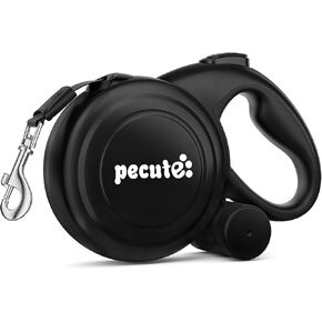32ft Retractable Dog Leash with Poo Bag Holder, Dog Extended Leash with Tangle-Free, Anti-Slip Handle & Quick Brake Button, Suitable for Dogs Up to 110lbs/50kg in Weight