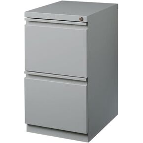 Pemberly Row 20" 2-Drawer Modern Metal Mobile Pedestal File Cabinet in Charcoal