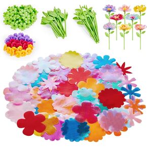 TOGGOT Fabric Flower Bouquet Toys - DIY Floral Arts and Crafts Kit for Girls Ages 4 5 6 7 8 9 Year Old, Educational Flower Toy for Kids, Creative Birthday Gift and Fun Hands-On Activity