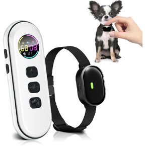 Ultra-Small Dog Shock Collar, Ultra-Light & Thin Dog Training Collar with 1300ft Remote, Tailored for Small Dogs 5-15lbs & Medium Dogs, 198-Level Precise Control, Waterproof, Rechargeable(White)