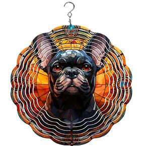 French Bulldog Wind Spinner | 10" Windspinner | Wind Spinner | Animal Lovers | Pet Gifts | Stained Glass decor