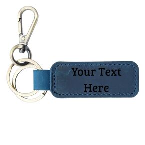 Personalized Leather Keychain, Coordinates Key Chain, Gift for Birthday, Universal Key Fob Keychain, Leather Key Chain Holder for Men and Women (Dark Brown)