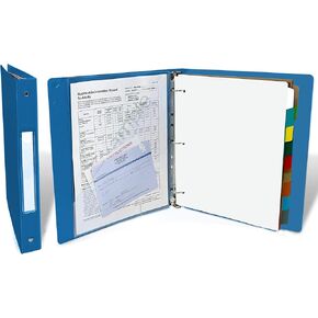 Carstens Paper Charting Toolkit with 1-Inch Binders (Set of 20), Including 11-Tab Blank Plastic Dividers and ID Cards – Side Opening, Red