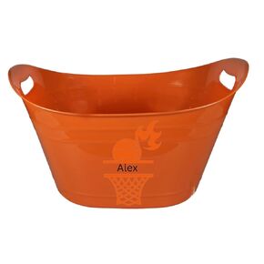 Personalized Sports Easter Baskets for Kids - Custom Easter Bucket With Name - Jumbo Plastic Reusable (Gray)