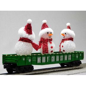 MTH RAILKING Christmas Gondola with Lighted Snowmen O Gauge 30-72248