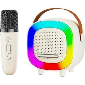 Mini Karaoke Machine Speaker for Kids Adults, Portable Bluetooth with 2 Wireless Microphones, Children's Day Birthday Gift Ideas for Toys for Teens Boys and Girls Aged 4, 5, 6, 7, 8, 9, 10, 11, 12+