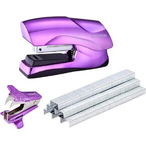 Bostitch Office Stapler 40 ورقة Stapler مع مزيل 1250 Staples & Claw ، حجم دباسة صغير ، يناسب راحة يدك ، حزمة القيمة ، الأزرق (B175-Blue-VP)