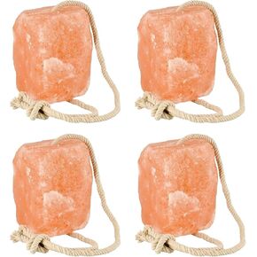 4 Premium Himalayan Horse Salt Lick 5–6 lbs Each Treat Block | Equine Mineral Salt Block with 36″ Rope | Horse Treats for Horses, Deer, Goats & Livestock
