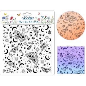 CHGCRAFT Sun and Moon Polymer Clay Texture Sheets Divination Pattern Silicone Texture Stamp Clay Texture Mat Modeling Pattern Pad Sheets for Jewelry and Earrings Tools, 5.5x5.5 inch
