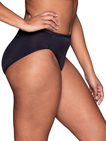 Vanity Fair Women's Illumination Hi Cut Panties (Regular & Plus Size), 3 Pack - Wild Berry/Morning Rain/Opal Haze Print, 7 in Saudi Arabia