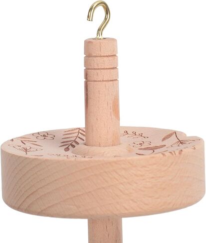 Fosa Wooden Drop Spindle Professional Yarn Kit ، Drop Spindle Yarn Spinner with Wool Top للمبتدئين لإكسسوارات الخياطة in Kuwait