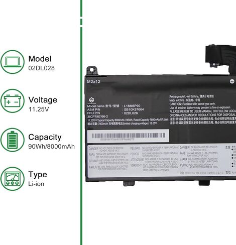 L20C4P71 SB10T83217 5B10W13974 Laptop Battery Replacement for Lenovo ThinkPad X1 Carbon 9th 10th 11th Gen X1 Yoga 6th 7th 8th Gen Series L20M4P71 SB10T83216 L20D4P71 L20L4P71 15.44V 57Wh in Saudi Arabia