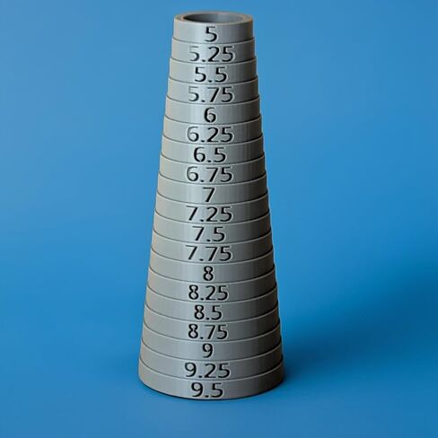 Bracelet Sizer Mandrel Round Quarter Sizes (Grey) in Kuwait