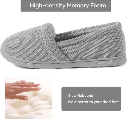 ULTRAIDEAS Women's Grace Closed Back Slippers, Memory Foam Loafer House Shoes with Rubber Sole （Size 9, Black in Saudi Arabia