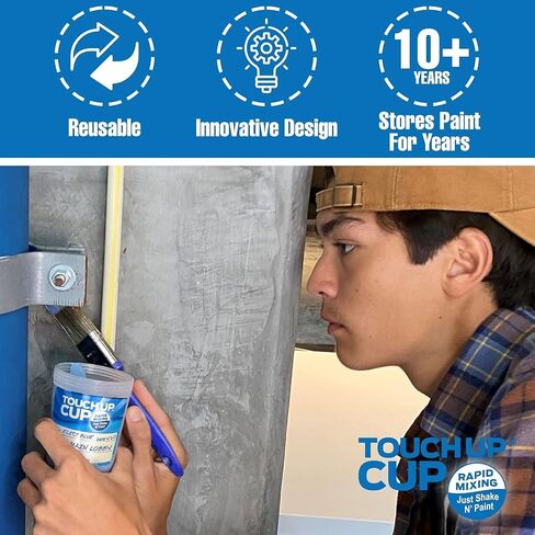 Touch Up Cup Empty Plastic Paint Storage Containers with Lids for Leftover Paint, Touch Ups, As Seen On Shark Tank Products, 13 oz, Pack of 9 in Saudi Arabia