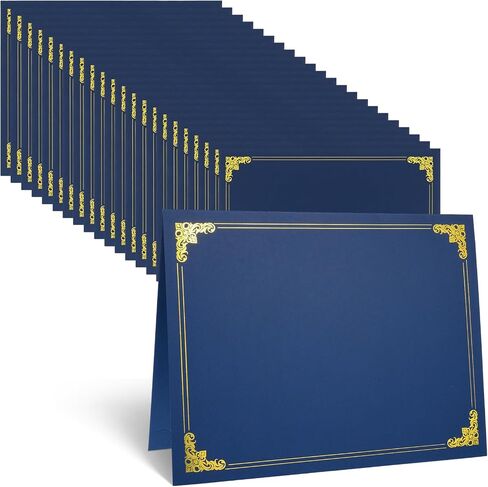 Certificate Holders, 12 Pack Navy Blue Diploma Holders with Gold Foil Border, Certificate Covers for 8.5 x 11 Inch Certificate Paper Graduation Award Documents in Saudi Arabia