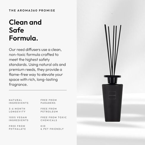 Aroma360 - مجموعة My Way Reed Diffuser - فندق فاخر مستوحى من خشب الصندل الخصب والأرز الدافئ والأزهار الرقيقة. - يدوم لمدة 4 أشهر - 500 مل in Kuwait