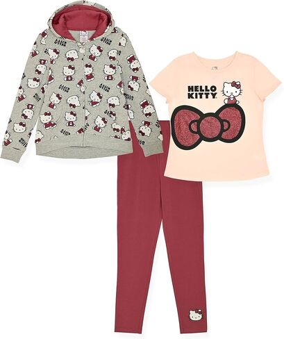 Hello Kitty Girls Hoodie and Legging Set 3 Piece Sets with Legging Tee and Hoodie for Kids in Kuwait