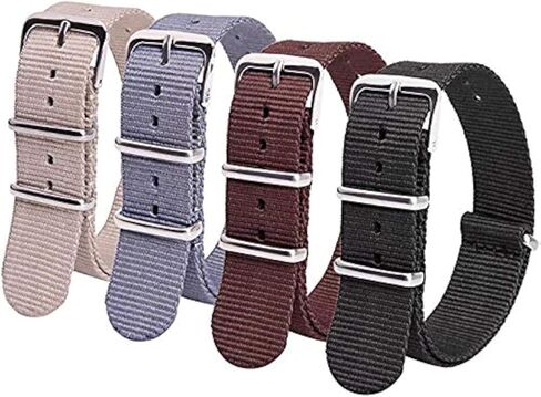 Ritche 4PC 20mm Nylon Strap Nylon Watch Band Compatible with Seiko 5 Watch for Men Women (4 Packs) in Kuwait