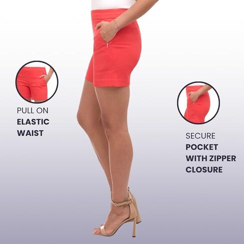 Rekucci Women's Ease into Comfort Riviera Short with Zipper Pockets in Kuwait