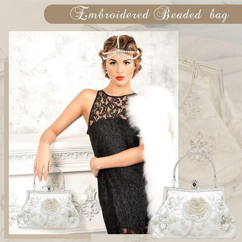 Women's Vintage Floral Beaded Embroidery Clutch Sequin Rhinestone Navy Blue Clutch Purse Embroidered Crossbody Bag Evening Handbag Vintage Bags for Wedding Party Formal Dress Prom in Saudi Arabia