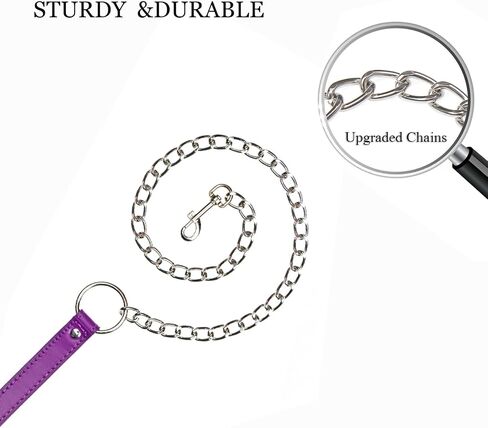 Gothic Leather Collar, PU Leather Fur Lined Collar Necklace, Pet Collar with Detachable Hand Leash Chain in Saudi Arabia