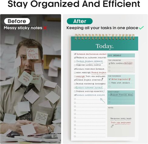 To Do List Pad - To Do List Notebook for Work with 52 Sheets, Undated Daily Planner Perfect for Daily Tasks and Goal Setting, To Do List Notepad Suitable for Office, Home and School - Rustic Floral in Saudi Arabia