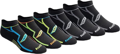 Saucony Men's Bolt Rundry Performance No-Show Multi-Pack Socks, Black Repreve (6 Pairs), Large in Saudi Arabia