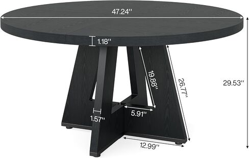 Tribesigns 47-Inch Round Conference Table for 4-6 People, Wooden Meeting Room Table with Thicken Tabletop and Wood Base (Grey) in Saudi Arabia