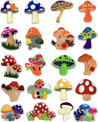 BOWNDY Mushroom Charms for Croc Clog Shoe Decoration,Colorful Mushroom Charm Gift for Toddler Girls Kids Teens Women Adults in Kuwait