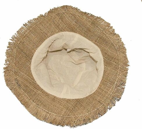 Hemp Sun Hat Wired Wide Brim Farmers hat with Frayed Edges, Raw Hemp Natural Straw Summer Hippie Farmers hat (Mediumc, Natural) in Saudi Arabia